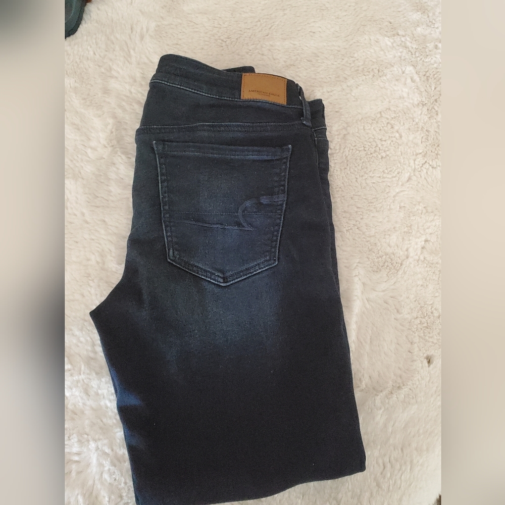 American Eagle outfitter jeggins size 12, dark blue, 86% cotton, super stretch - Picture 7 of 12